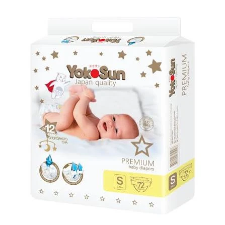 Подгузники Premium, S (3-6 кг), 72 шт